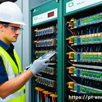 Home 21 에너지관리 실기시험 준비 팁 - A detailed scene inside a modern industrial facility focused on energy management training: an adult...