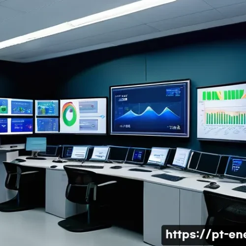 Home 32 에너지관리 현장에서 자주 발생하는 문제 - A modern industrial control room filled with smart energy sensors installed on various machinery and...